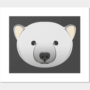 cute polar bear face Posters and Art